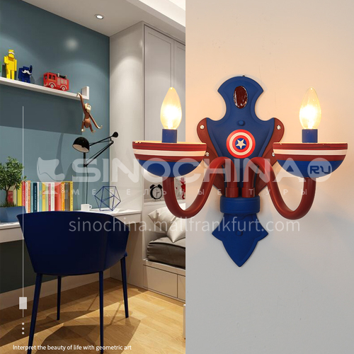 Captain America boy and girl bedroom lamp cartoon creative personality led American room lamp-DDBE-W-1368-2